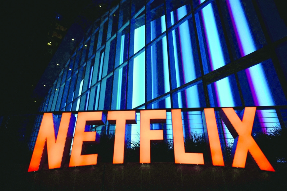 The Netflix logo is seen at the Netflix Tudum Theatre in Los Angeles, California. — AFP