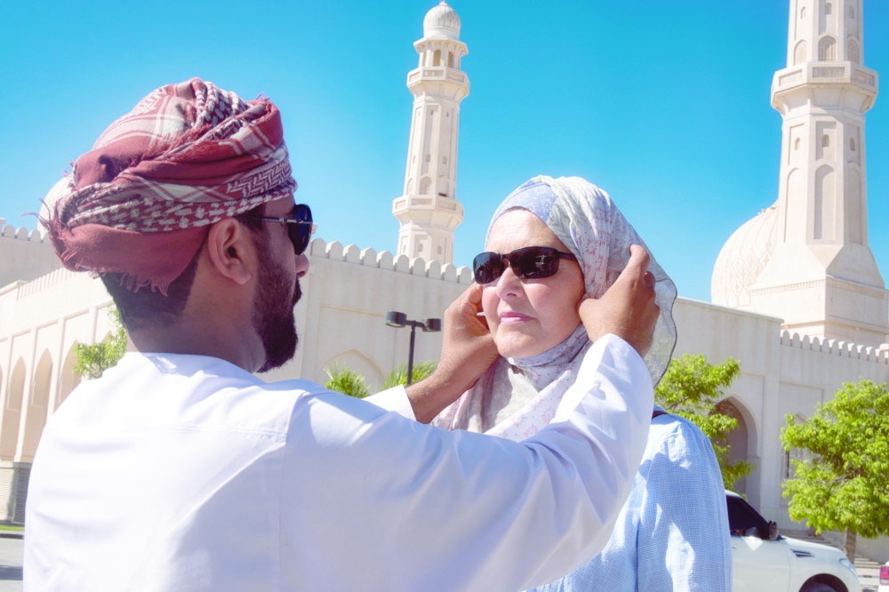 Tourists visiting Sultan Qaboos Mosque in Salalah (1)