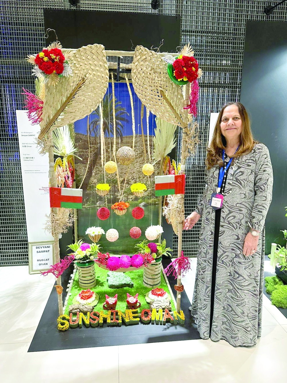 Devyani Sampat showcases her work at the World Floral Summit in Shenzhen
