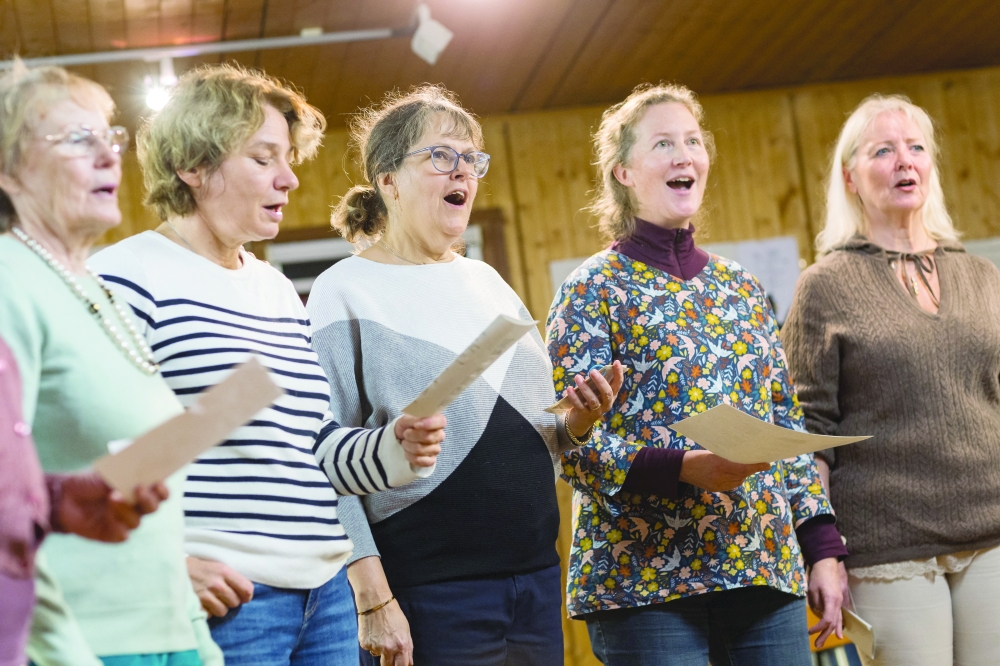 Women-only yodelling choir, 'Coeur des Yodleuses', rehearses in Geneva. — Reuters