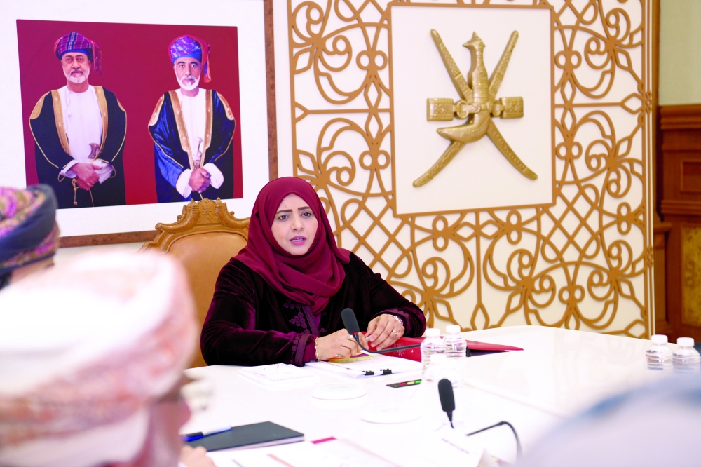 The meeting was chaired by Dr Laila bint Ahmed al Najjar, Minister of Social Development. - ONA
