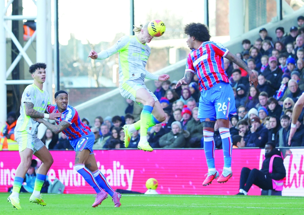 Manchester City's Erling Haaland scores their first goal. — Reuters