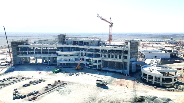 Construction of Al Nama Hospital in Al Mudhaibi at 49%