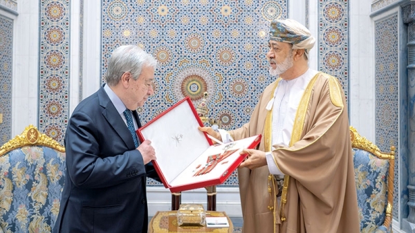 HM confers Oman Civil Order upon UN Chief