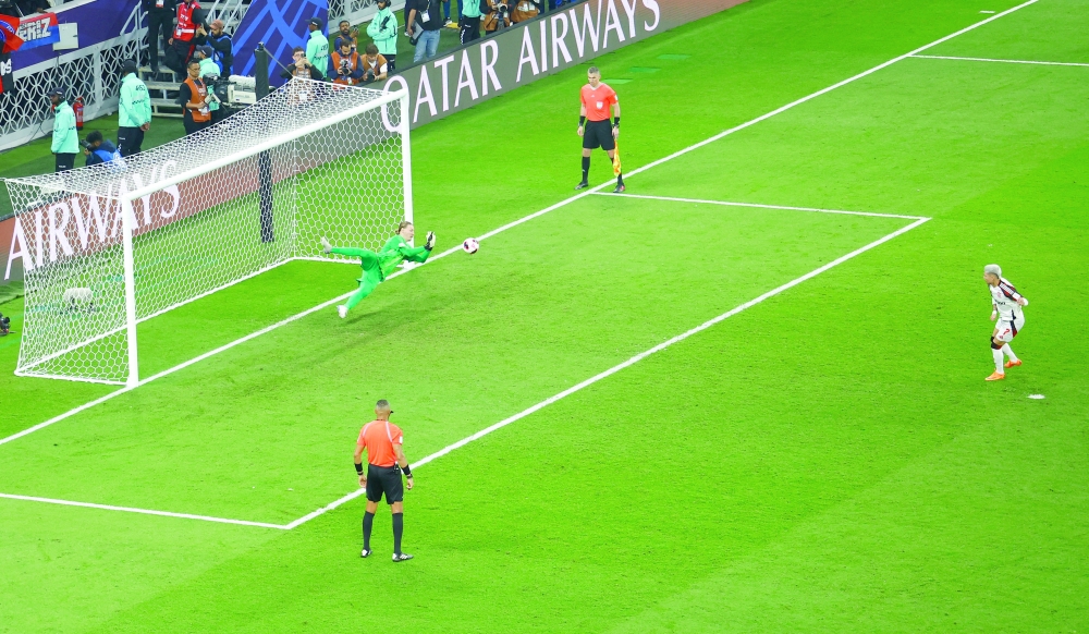 Flamengo's Luiz Araujo has his penalty saved by Paris St Germain's Matvey Safonov during a penalty shootout. — Reuters