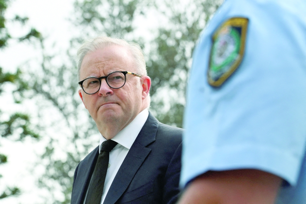 Australia's Prime Minister Anthony Albanese visits the scene of the attack at Sydney's Bondi Beach in Sydney. — Reuters