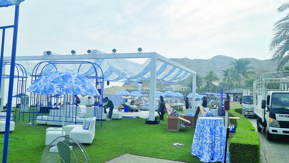 A wedding ceremony being organised at Shangri-La Barr al Jissah.