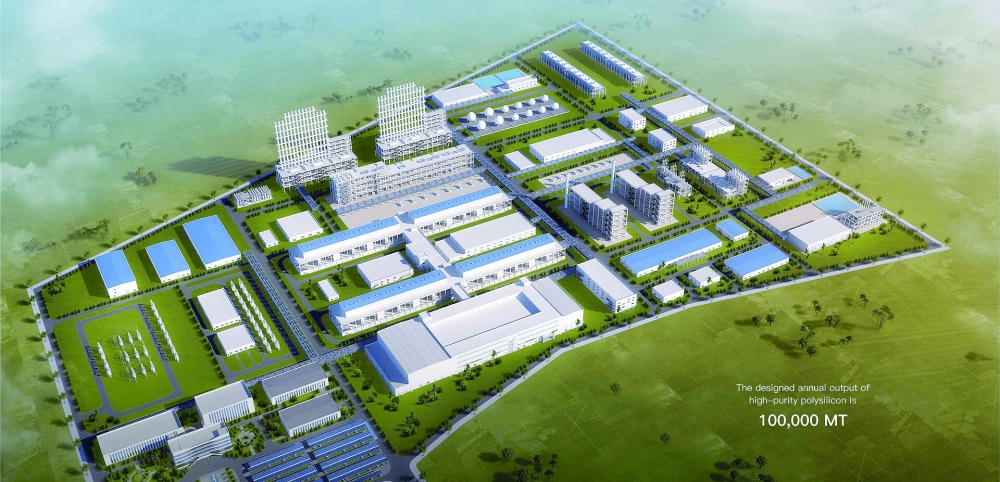 Rendering of the $1.6 billion polysilicon complex at Sohar Freezone.