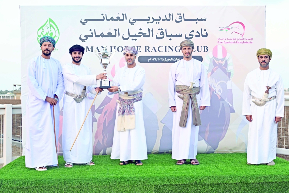 At the end of the ceremony HH Dr Fares bin Turki al Said presenting trophies to the winners. —Mohammed al Balushi