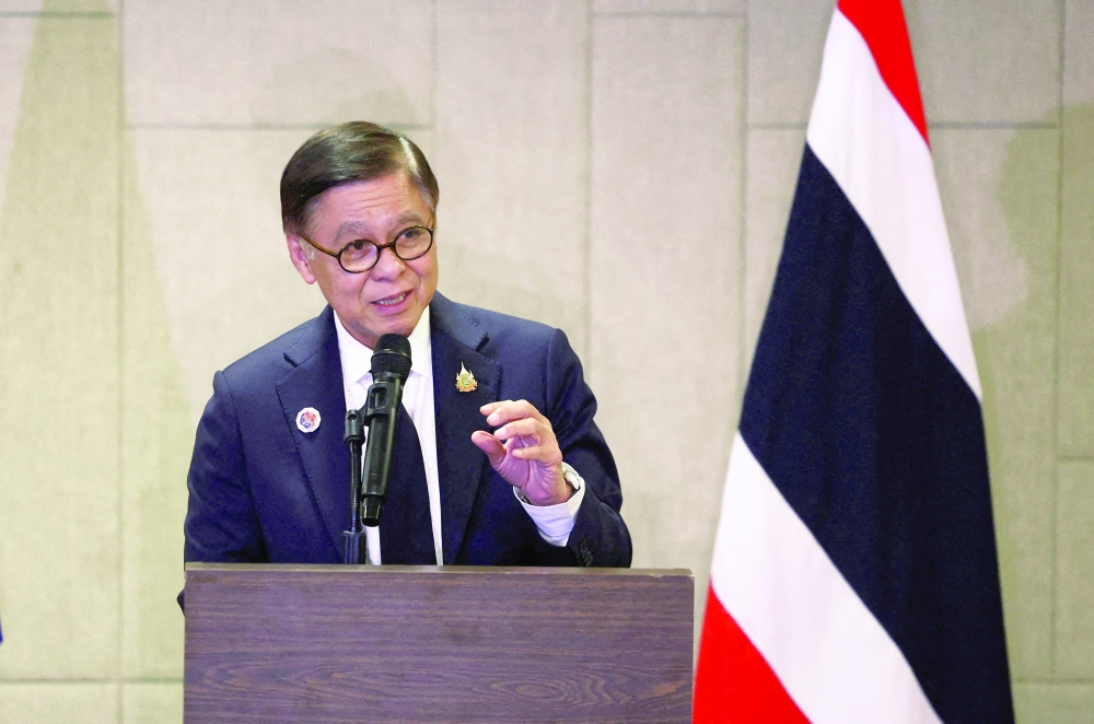 Thailand's FM Sihasak Phuangketkeow speaks to press members after attending a special meeting of Asean Foreign Ministers, in Kuala Lumpur. — Reuters
