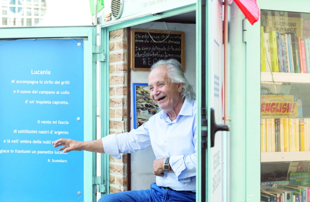 Antonio La Cava at the Racioppi elementary school in Moliterno, Italy. - Reuters