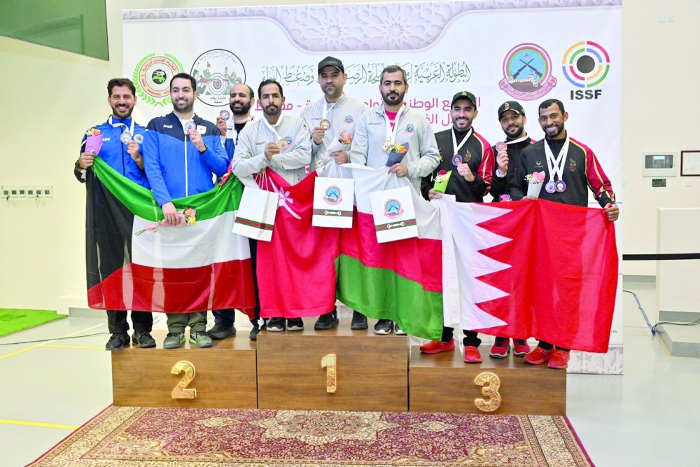 The winners on the podium.