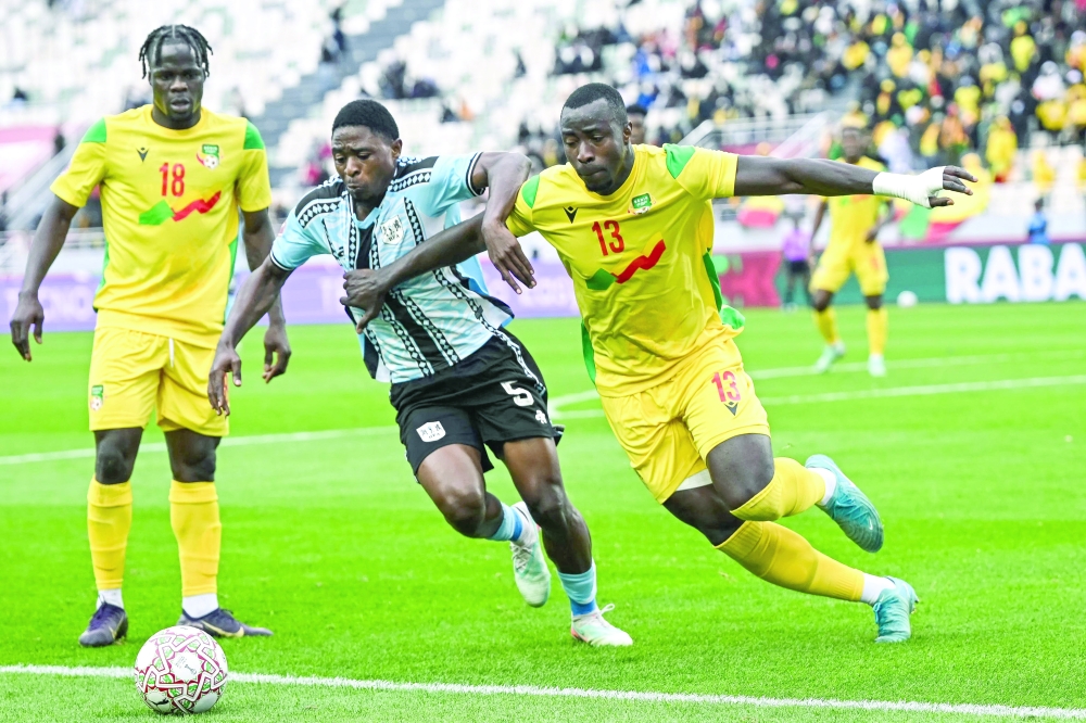 Botswana's defender #05 Alford Velaphi and  Benin's defender #13 Mohamed Tijani vie during the Africa Cup of Nations. — AFP 