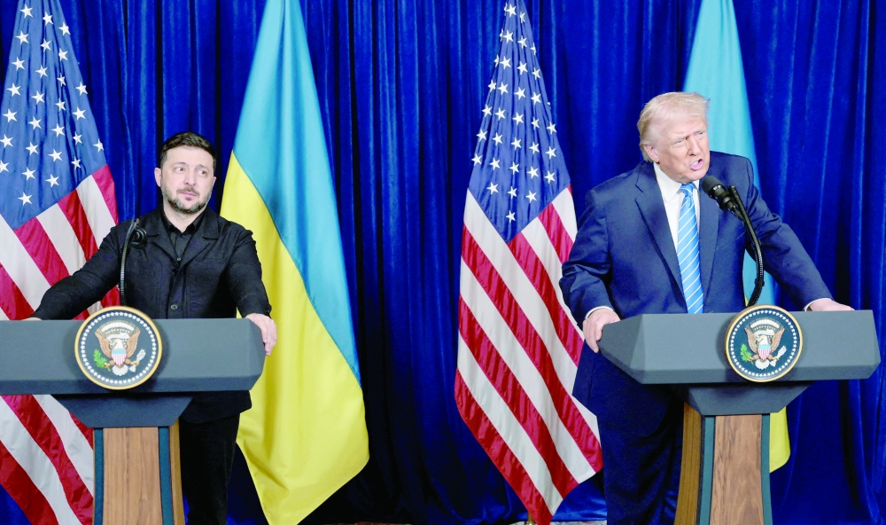 US President Trump meets Ukrainian President Zelenskiy in Florida. — Reuters 