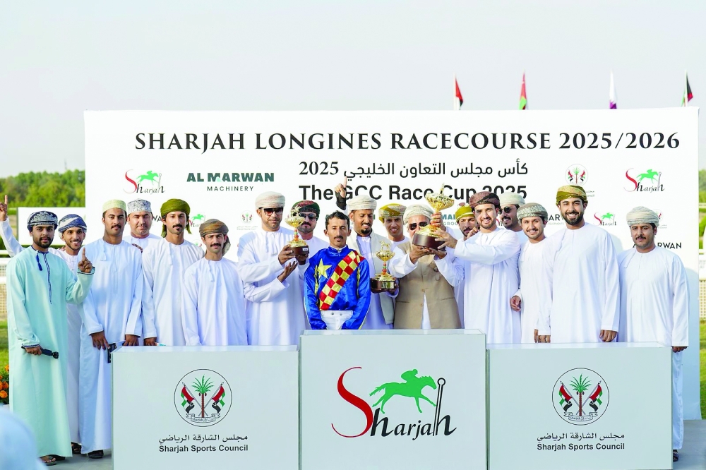 SSR Kahlilan delivered an impressive performance to win the GCC Cup in the fifth race held on Sunday evening at the Sharjah Longines Racecourse. — Asaad al Bari 
