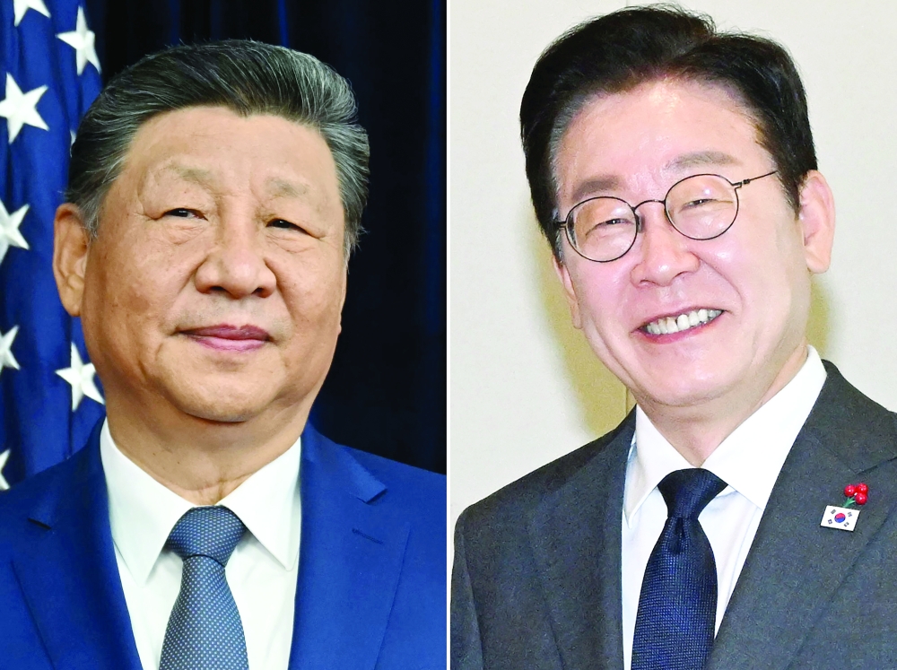 This combination shows (L) China's President Xi Jinping and (R) South Korea's President Lee Jae Myung. — AFP