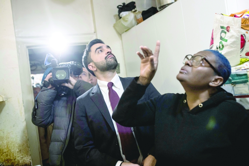 New York City Mayor Zohran Mamdani visits an apartment belonging to Nadege Romulus, on his first day in office, in New York City, US. — Reuters
