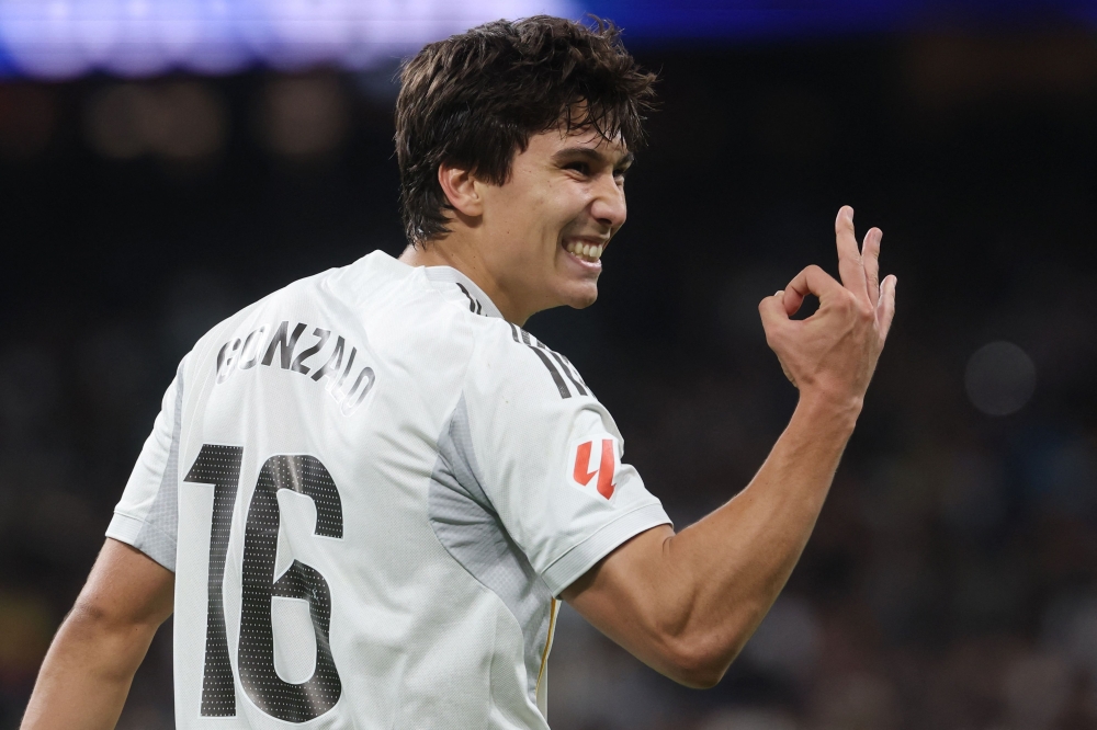 Gonzalo Garcia celebrates scoring his team's fourth goal