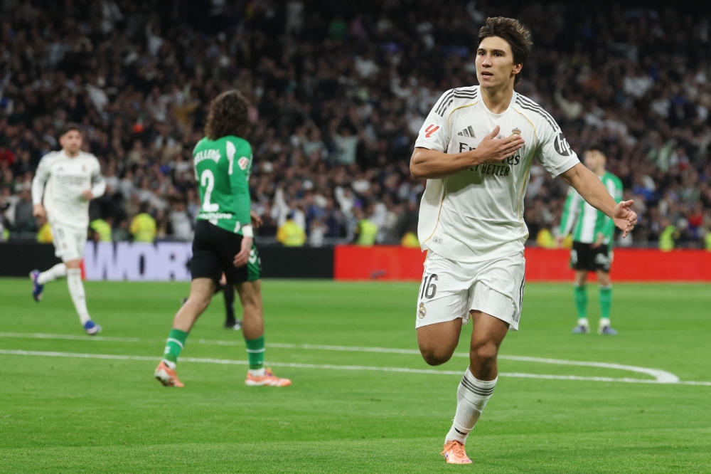 Gonzalo Garcia celebrates scoring his second goal 