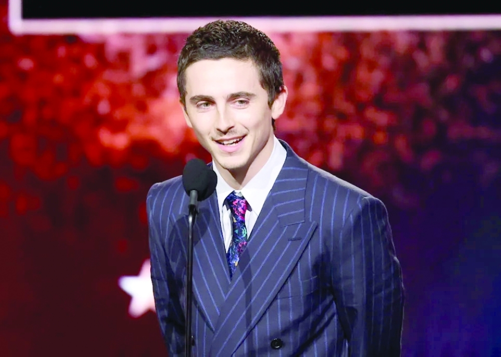 Timothee Chalamet accepts the Best Actor Award for "Marty Supreme." — Reuters