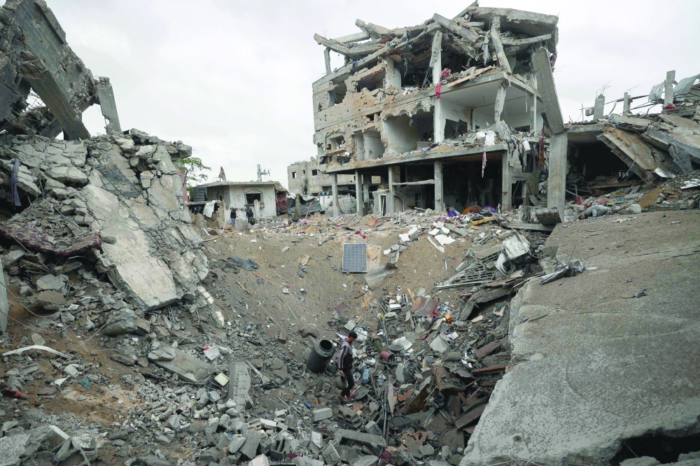 A general view shows destruction in the Bureij camp in the central Gaza Strip following Israeli attacks. — AFP