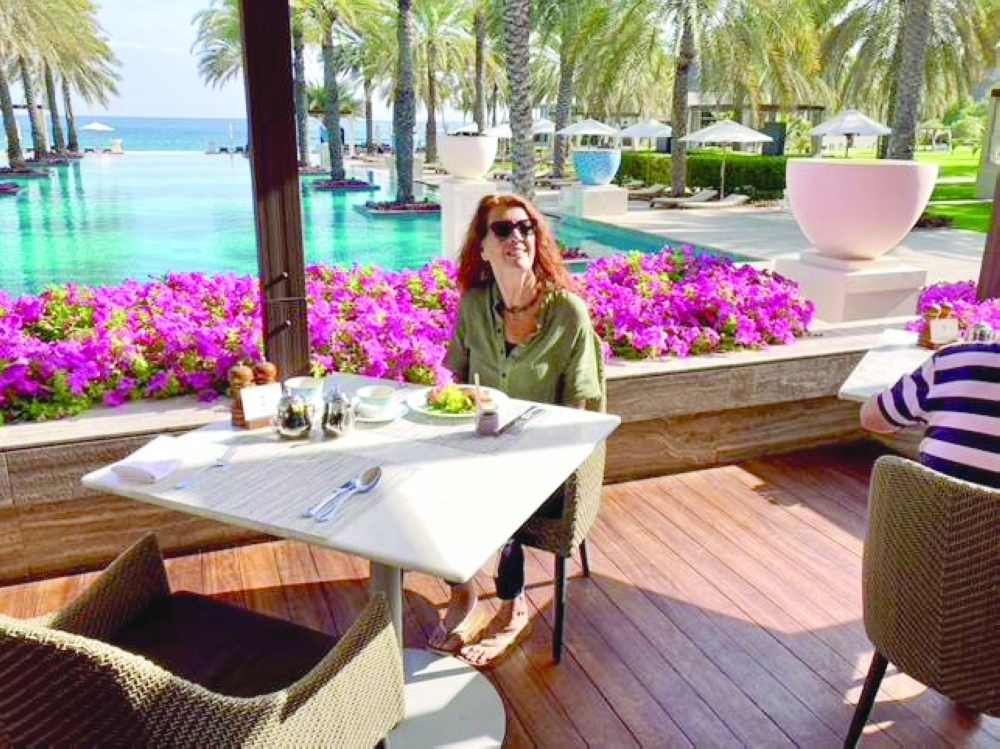 Linda Hawkins at The Al Bustan Palace during her visit
