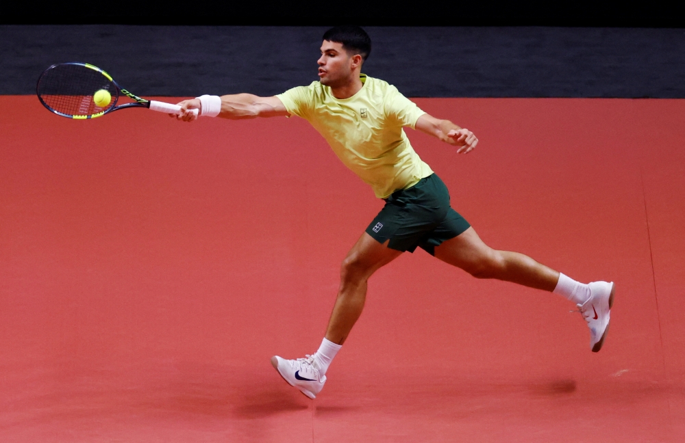 Spain's Carlos Alcaraz in action 