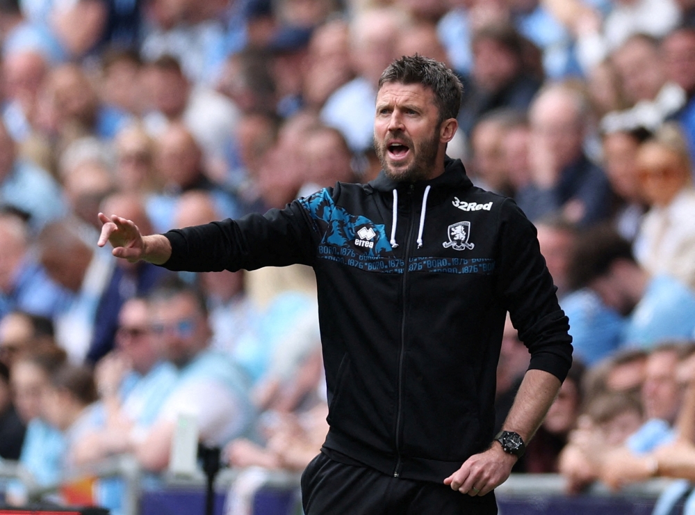 Middlesbrough manager Michael Carrick reacts during the EPL match against Coventry City. — Reuters 