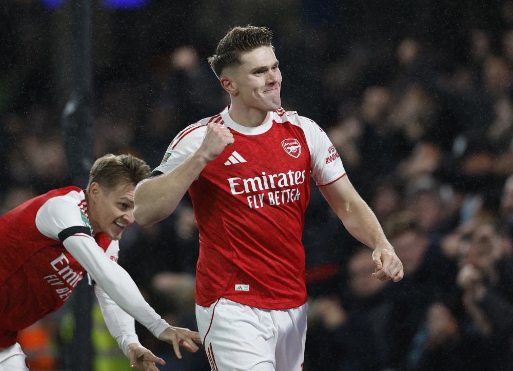  Arsenal's Viktor Gyokeres celebrates scoring their second goal 