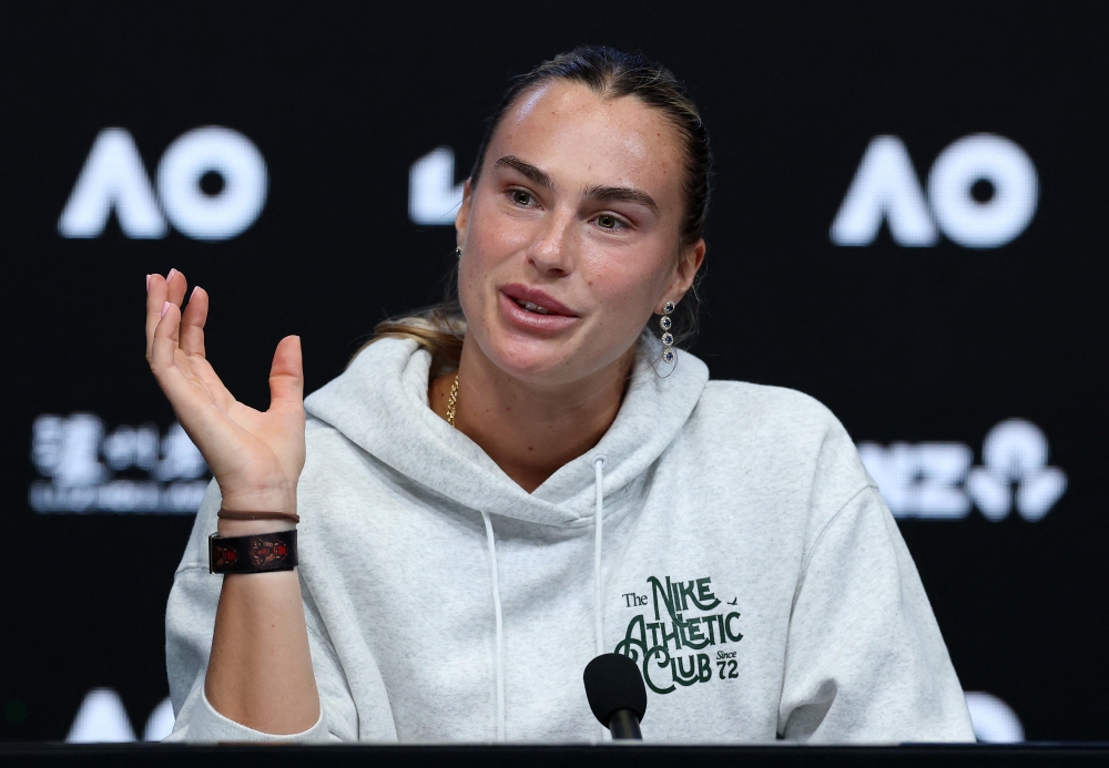  Belarus' Aryna Sabalenka during press conference 