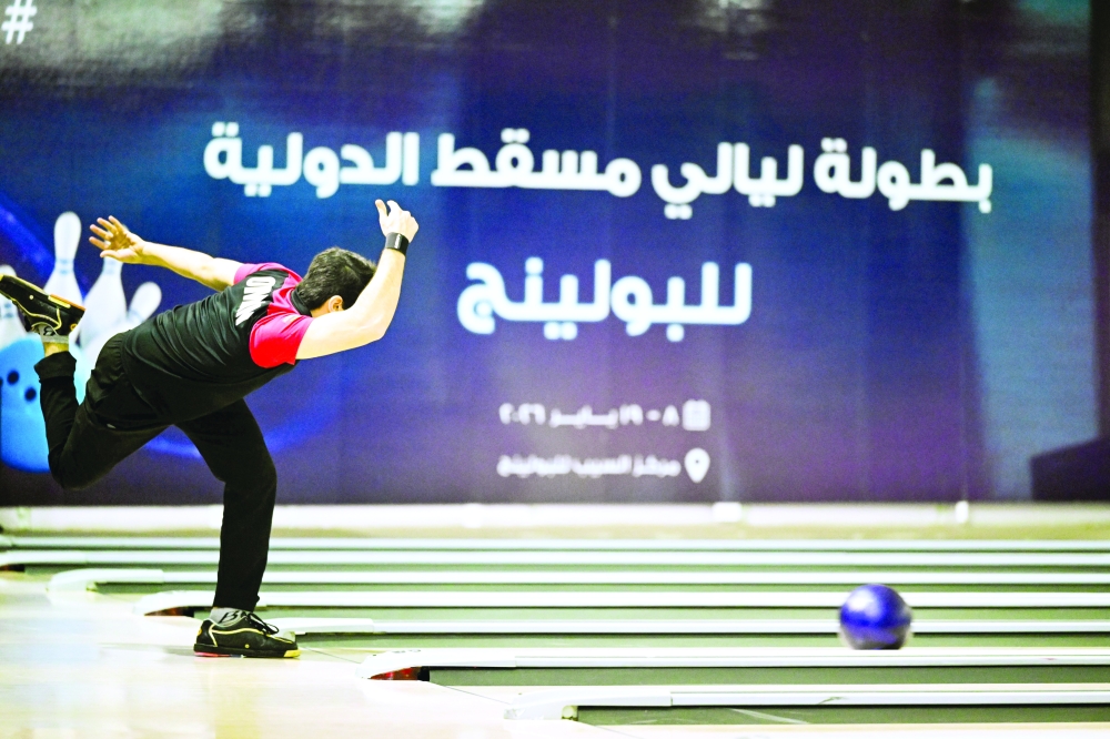 A bowler in action at the Seeb Bowling Centre. — Abdulwahid al Hamadani
