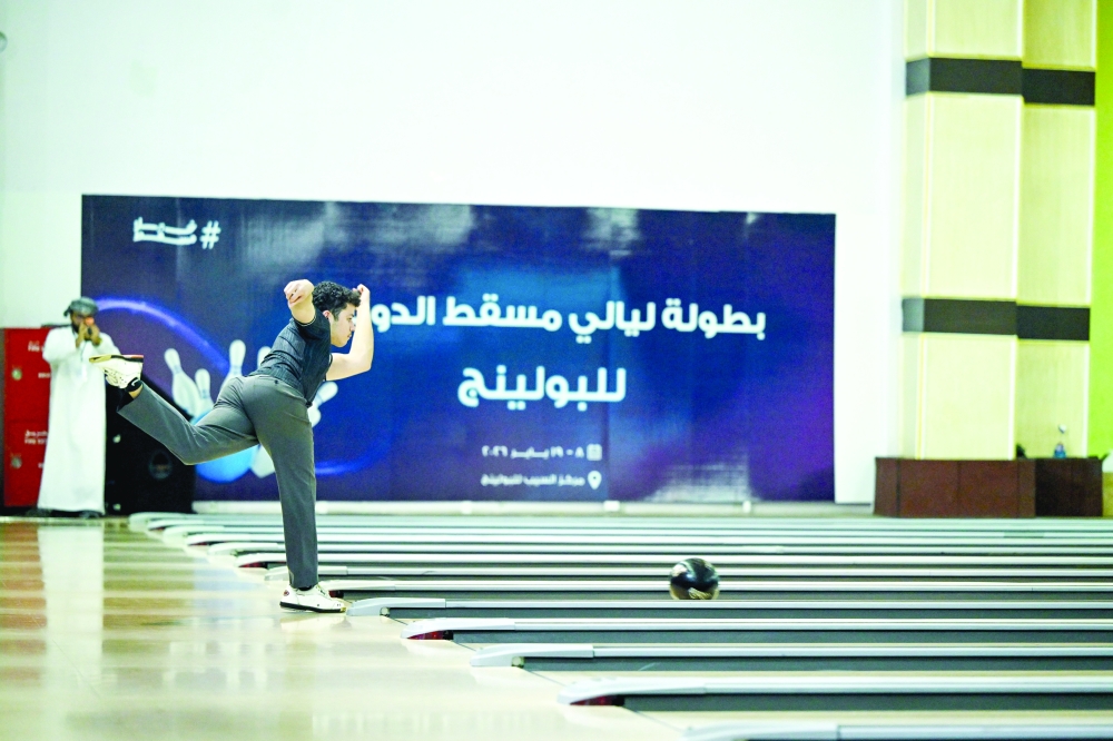 Kuwait's Nasser al Kandari in action at the Seeb Bowling Centre. — Abdulwahid al Hamadani