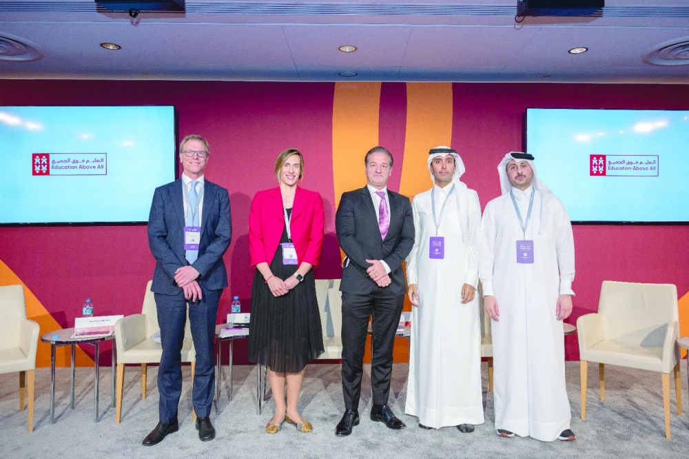 Ali Turki Al Sobai, COO, Education Above All Foundation, at WISE 2025 Conference with other delegates