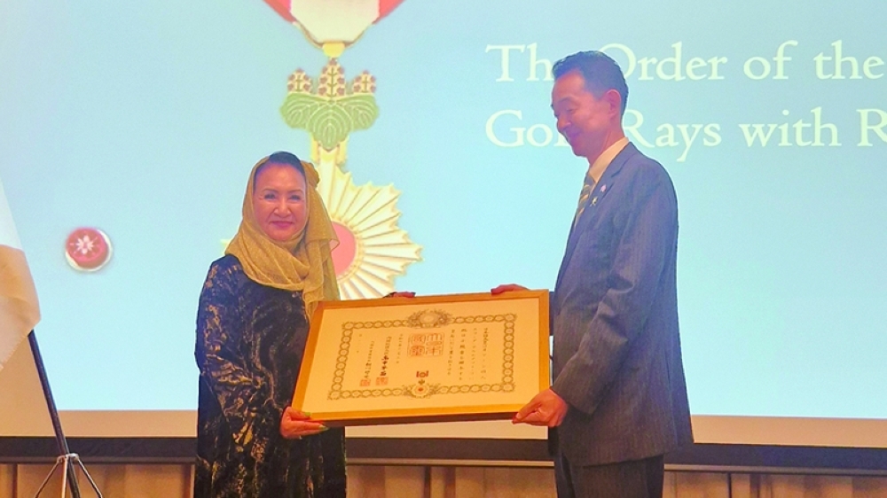 Dr Suad al Mudhaffar, founder and principal of Azzan Bin Qais Private School, received the award on Wednesday.