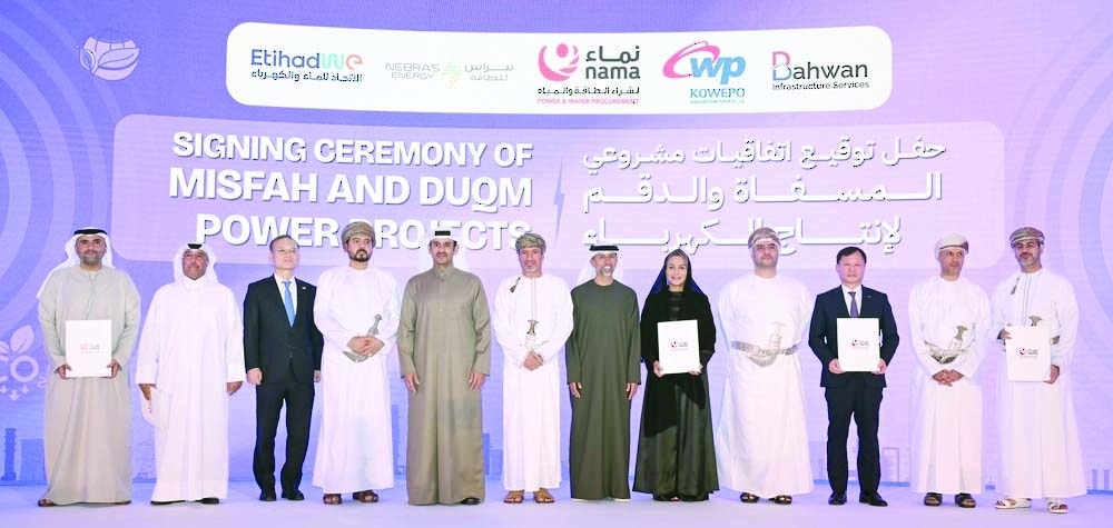 The signing ceremony was held under the auspices of Eng Salim Nasser Al Aufi, Minister of Energy and Minerals