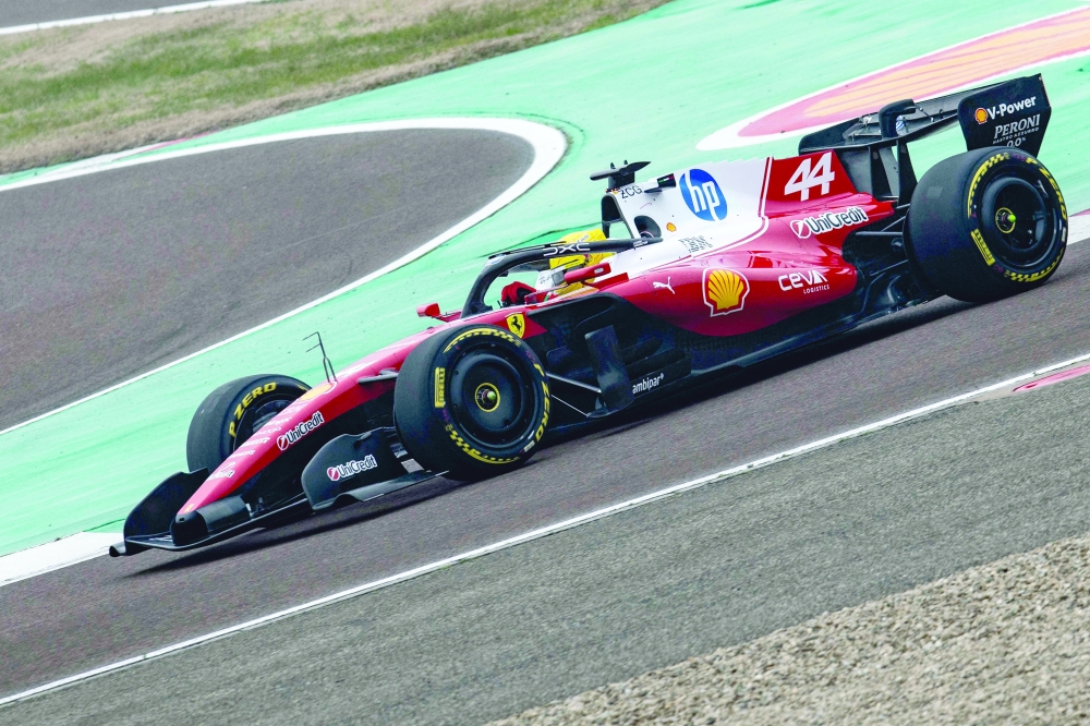 Lewis Hamilton of Great Britain  steers the new Formula 1 Ferrari SF-26 during tests at Fiorano Circuit in Fiorano Modenese, on January 23, 2026. (Photo by Federico SCOPPA / AFP)

