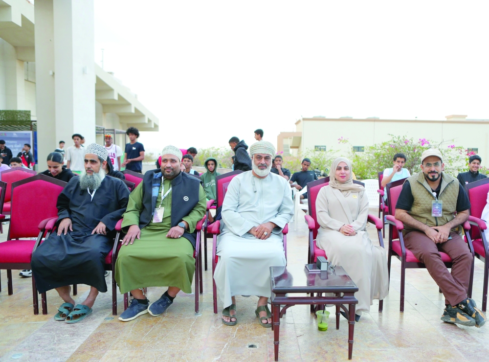 The dignitaries during the opening match of the Muscat Nights International 3x3 Basketball Championship. — Hussein al Muqbali