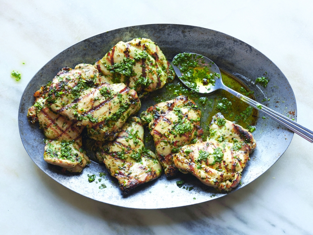 Chimichurri chicken. Olive oil heightens the freshness of parsley and oregano leaves in this classic Argentine sauce, which livens up any meat, fish or vegetable it’s drizzled over