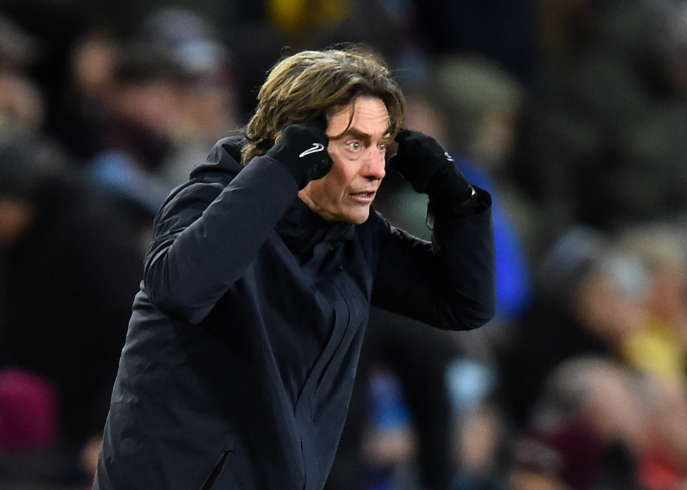   Tottenham Hotspur manager Thomas Frank reacts  