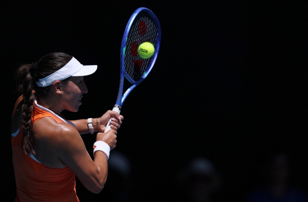 Tennis - Australian Open - Melbourne Park, Melbourne, Australia - January 26, 2026 Jessica Pegula of the U.S. in action during her fourth round match against Madison Keys of the U.S. REUTERS/Edgar Su