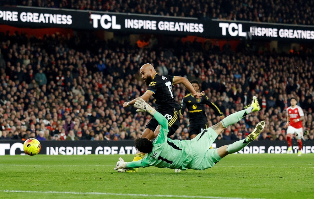 Manchester United's Bryan Mbeumo scores their first goal Action Images via Reuters
