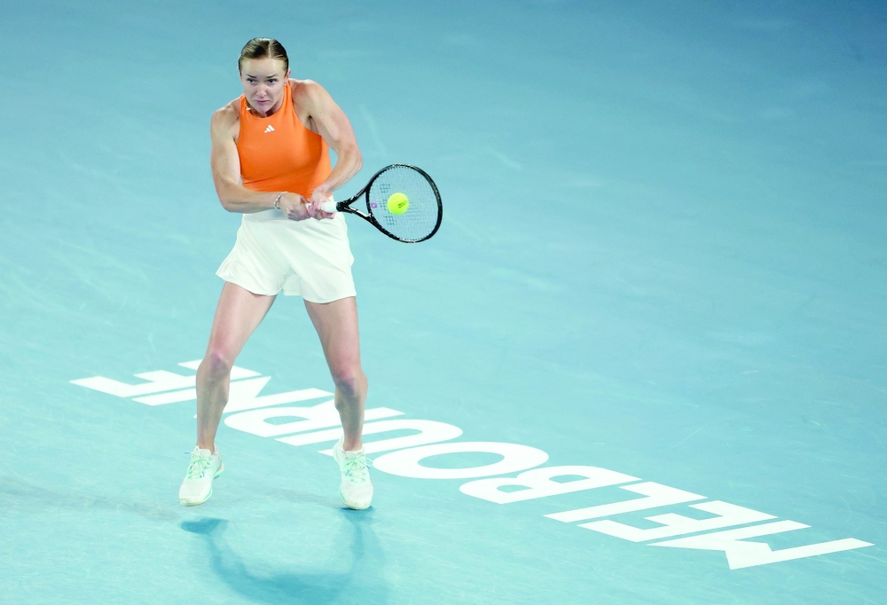 Ukraine's Elina Svitolina plays a shot during her quarterfinal against Coco Gauff of the US. — Reuters
