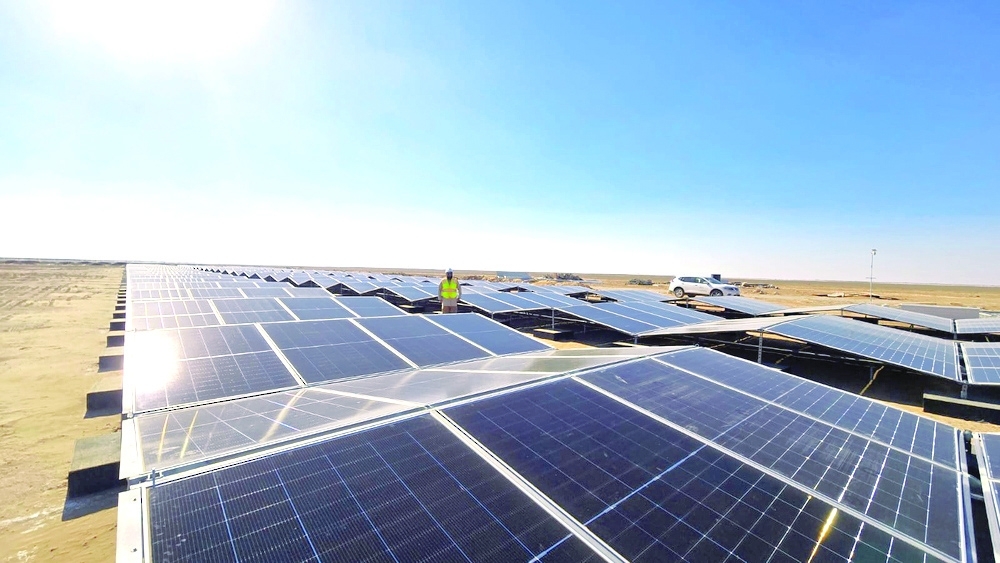Solar panels now power parts of the main infrastructure works at the Special Economic Zone at Al Dhahirah, supporting road and drainage construction.