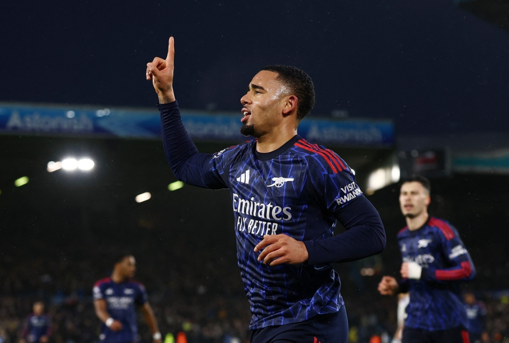  Arsenal's Gabriel Jesus celebrates scoring their fourth goal 