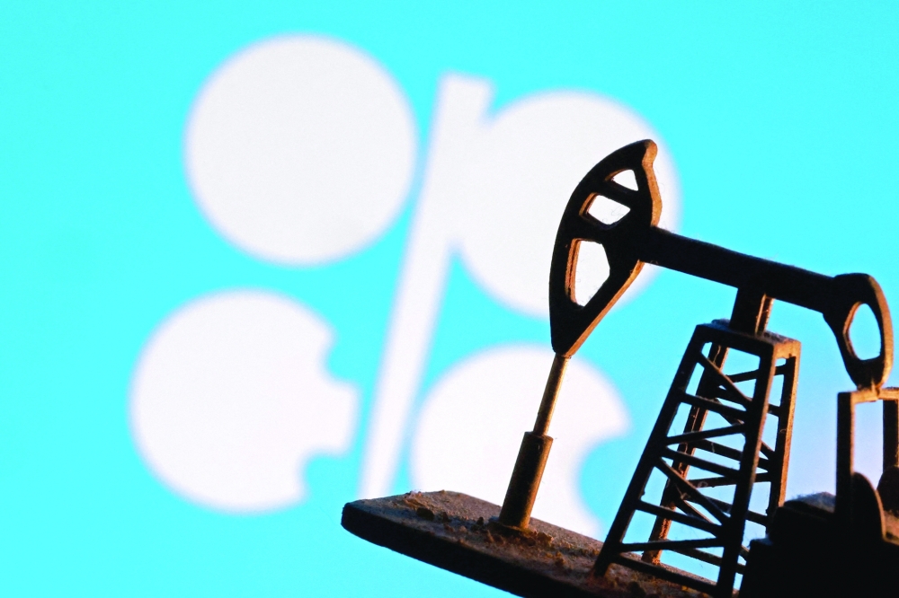 Illustration shows oil pump miniature model and OPEC logo