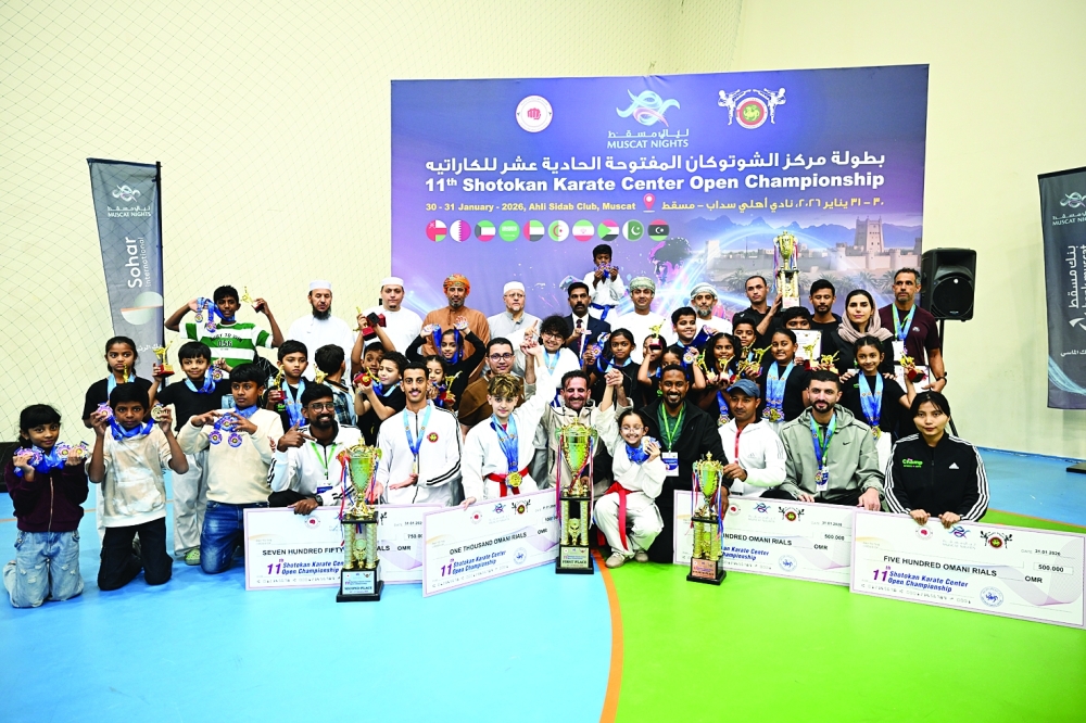 A group photo of the top four place winners. — Khalfan al Ruzaiqi