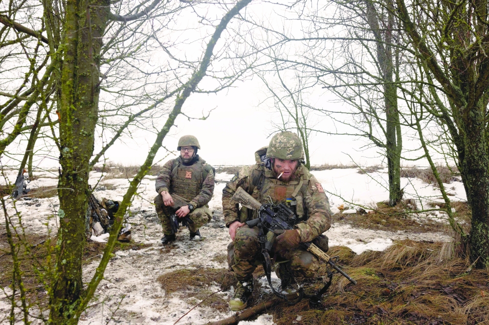 Ukrainian servicemen of the 33rd separate assault regiment participate in a training at an undisclosed location in Zaporizhzhia region. — AFP