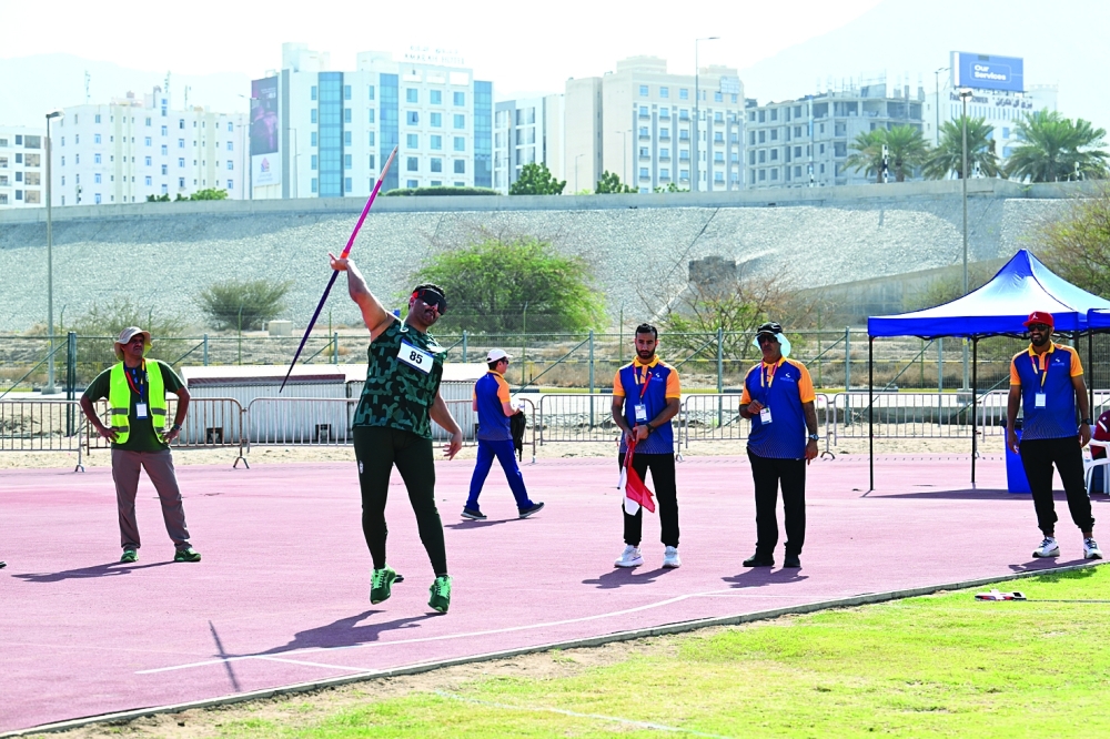 Javelin throw competition in progress. — Saleh al Sharji