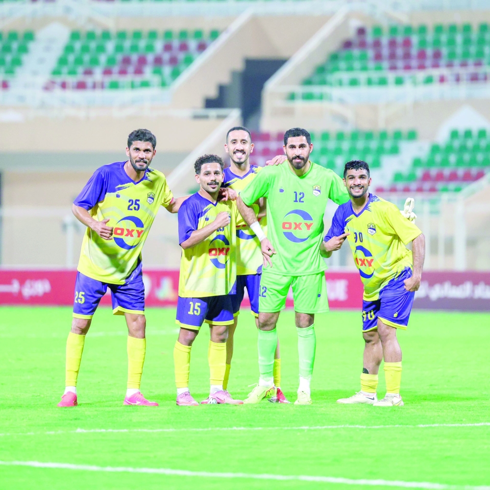 Ibri Players celebrate their victory over Seeb Club 