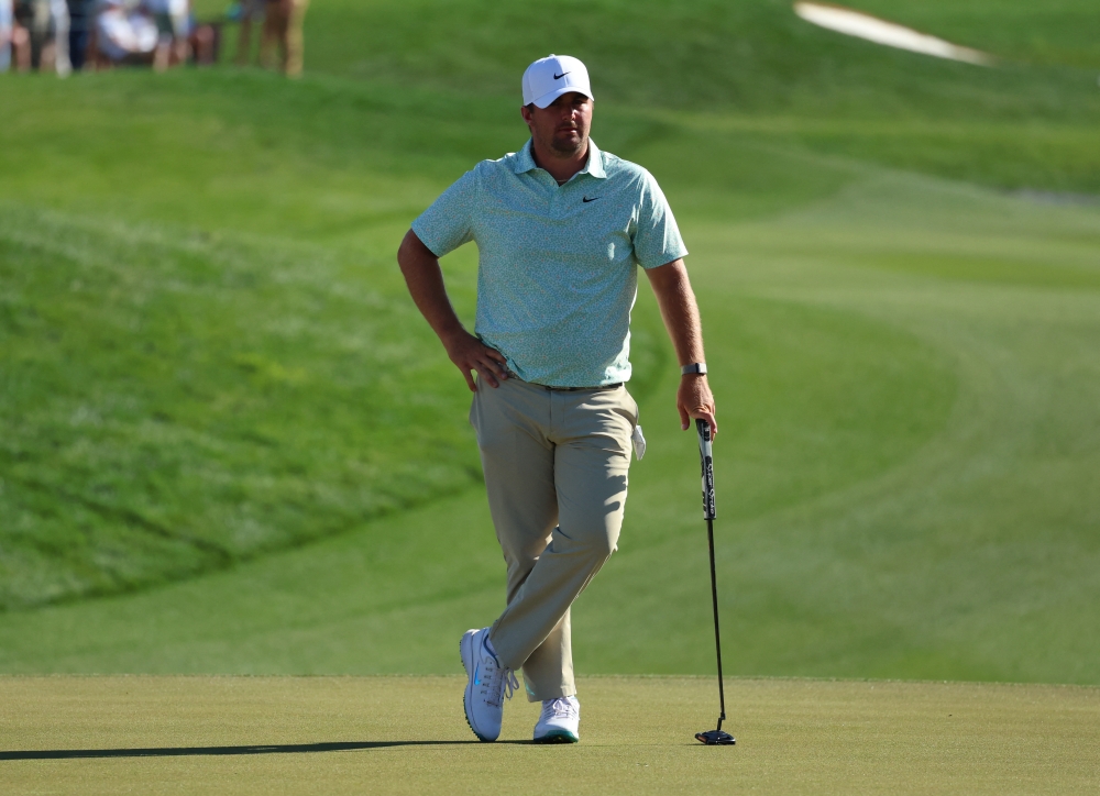  Chris Gotterup of the United States stands on hole 18 during the final round  